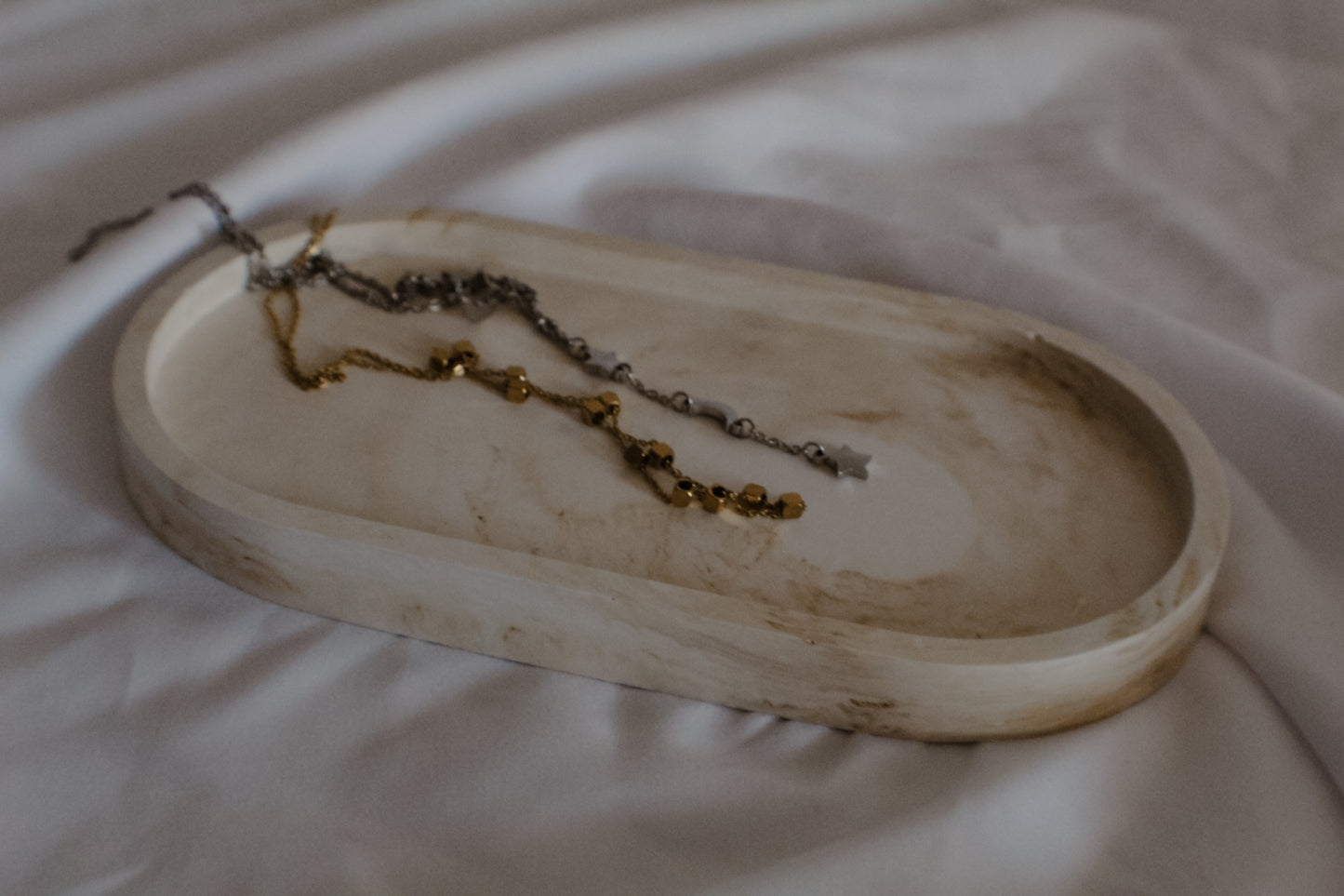 Set candela con piattino effetto marmo