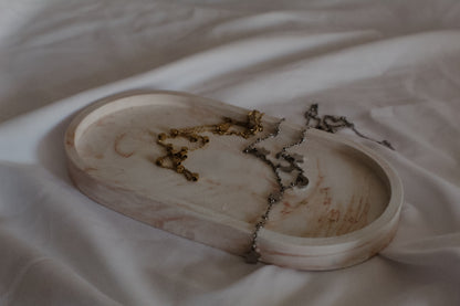 Set candela con piattino effetto marmo