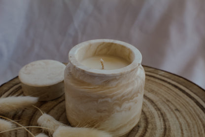 Candela a Giara Effetto Marmo